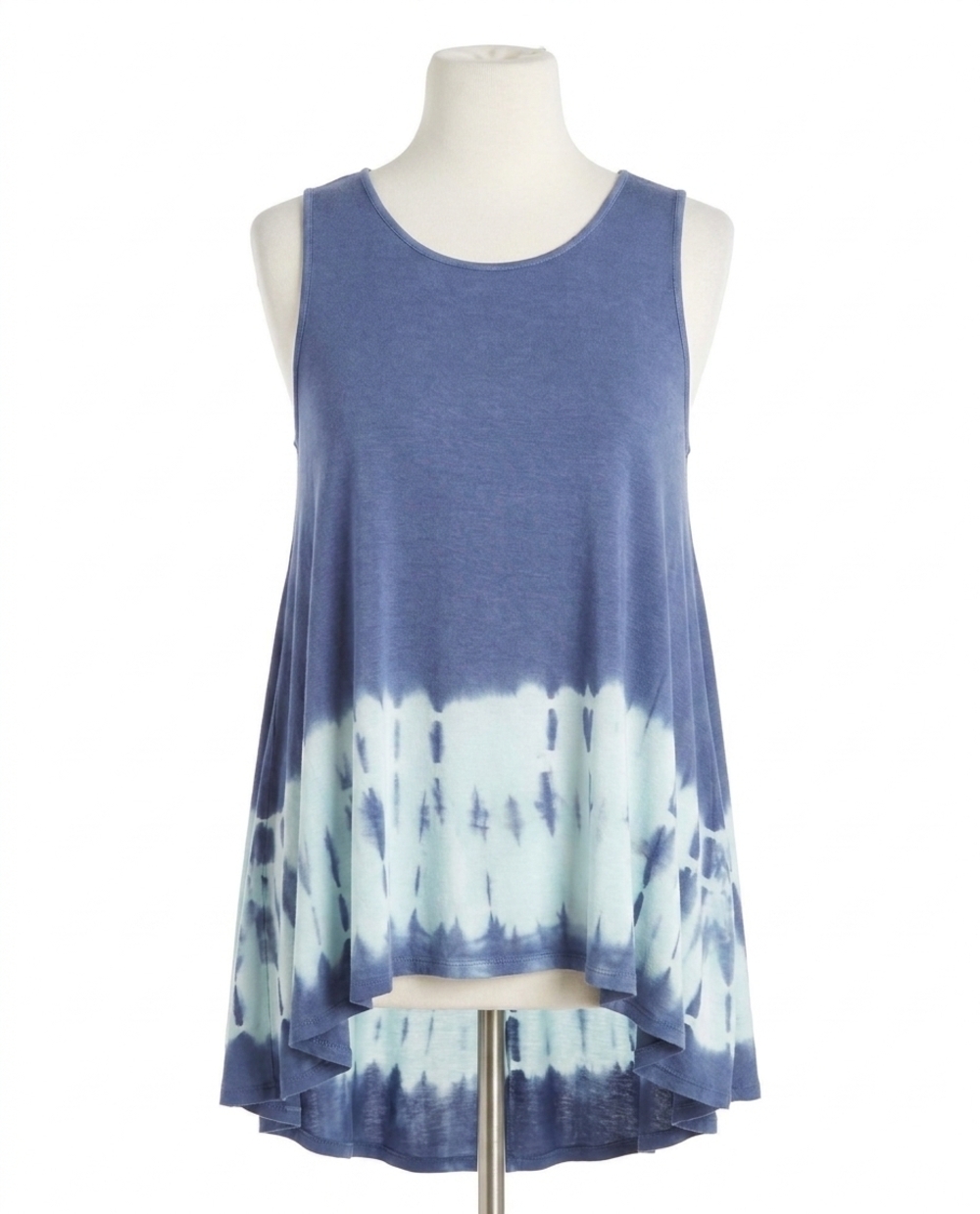 NEW SHE + SKY tie dye sleeveless tank - plus in blue